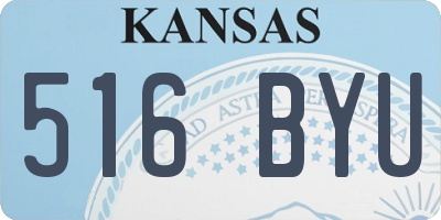 KS license plate 516BYU