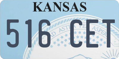 KS license plate 516CET