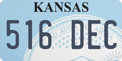 KS license plate 516DEC