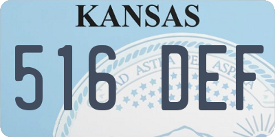 KS license plate 516DEF