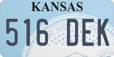 KS license plate 516DEK