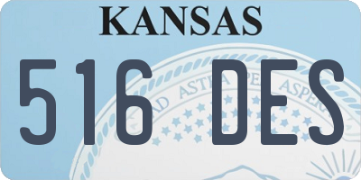 KS license plate 516DES