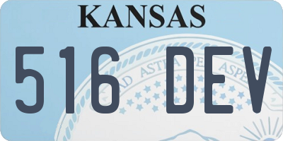 KS license plate 516DEV