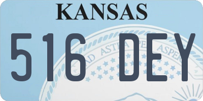 KS license plate 516DEY