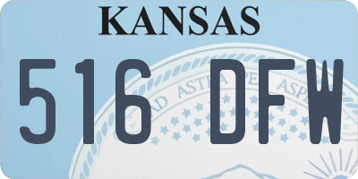 KS license plate 516DFW