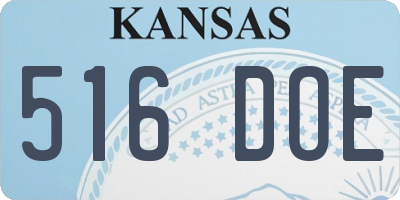 KS license plate 516DOE