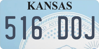 KS license plate 516DOJ