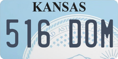 KS license plate 516DOM