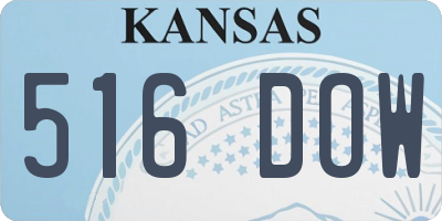 KS license plate 516DOW