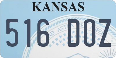 KS license plate 516DOZ