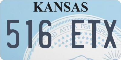 KS license plate 516ETX