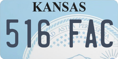 KS license plate 516FAC