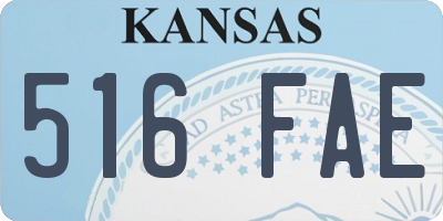 KS license plate 516FAE