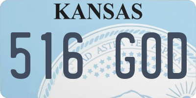 KS license plate 516GOD