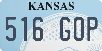 KS license plate 516GOP