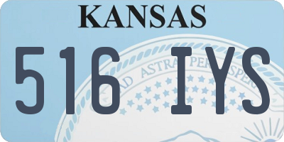 KS license plate 516IYS