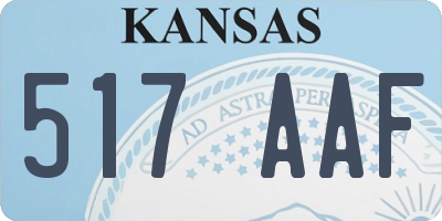 KS license plate 517AAF