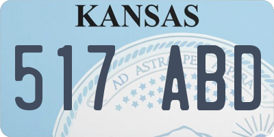 KS license plate 517ABD