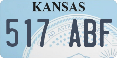 KS license plate 517ABF