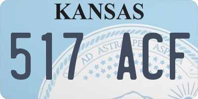 KS license plate 517ACF