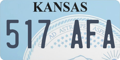 KS license plate 517AFA