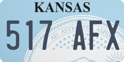 KS license plate 517AFX