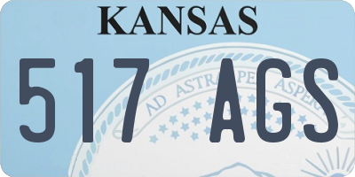 KS license plate 517AGS