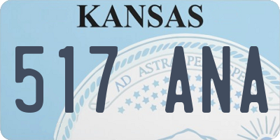 KS license plate 517ANA