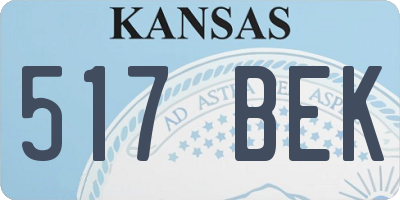 KS license plate 517BEK