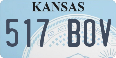 KS license plate 517BOV