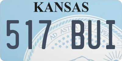 KS license plate 517BUI