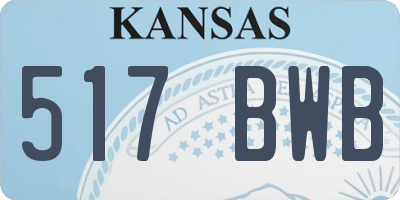 KS license plate 517BWB