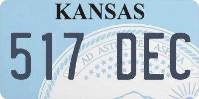 KS license plate 517DEC