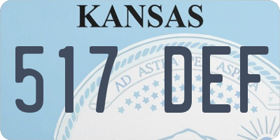 KS license plate 517DEF