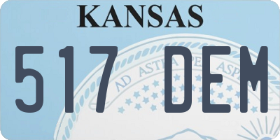 KS license plate 517DEM