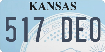 KS license plate 517DEO