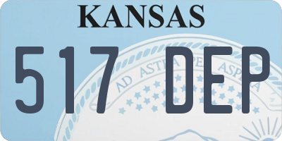 KS license plate 517DEP