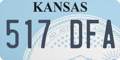 KS license plate 517DFA
