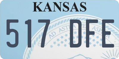 KS license plate 517DFE