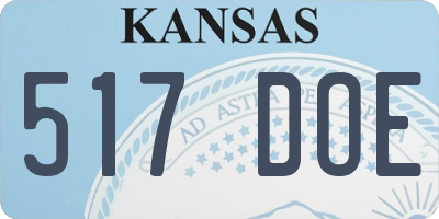 KS license plate 517DOE