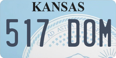 KS license plate 517DOM