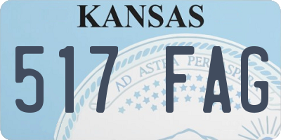 KS license plate 517FAG