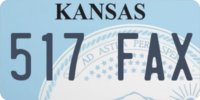 KS license plate 517FAX