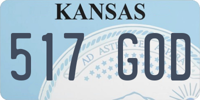 KS license plate 517GOD