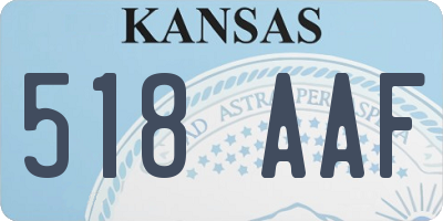 KS license plate 518AAF