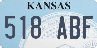 KS license plate 518ABF