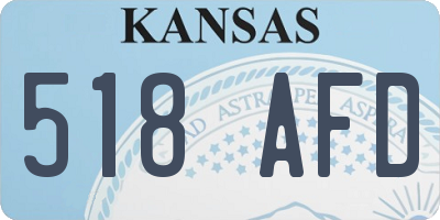 KS license plate 518AFD