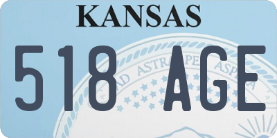 KS license plate 518AGE