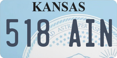 KS license plate 518AIN