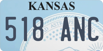 KS license plate 518ANC
